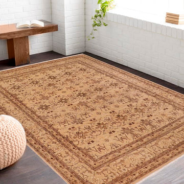 handmade Transitional Kafkaz Chobi Ziegler Tan Tan Hand Knotted RECTANGLE 100% WOOL area rug 8 x 10